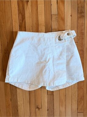 White Wrap Skort with D-Ring Detail